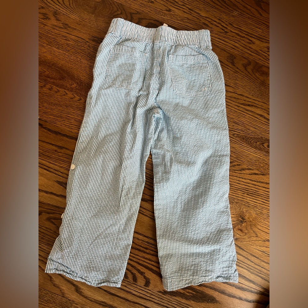 Janie and Jack Seersucker Convertible Pants Shorts Capris Size 4 Easter Spring